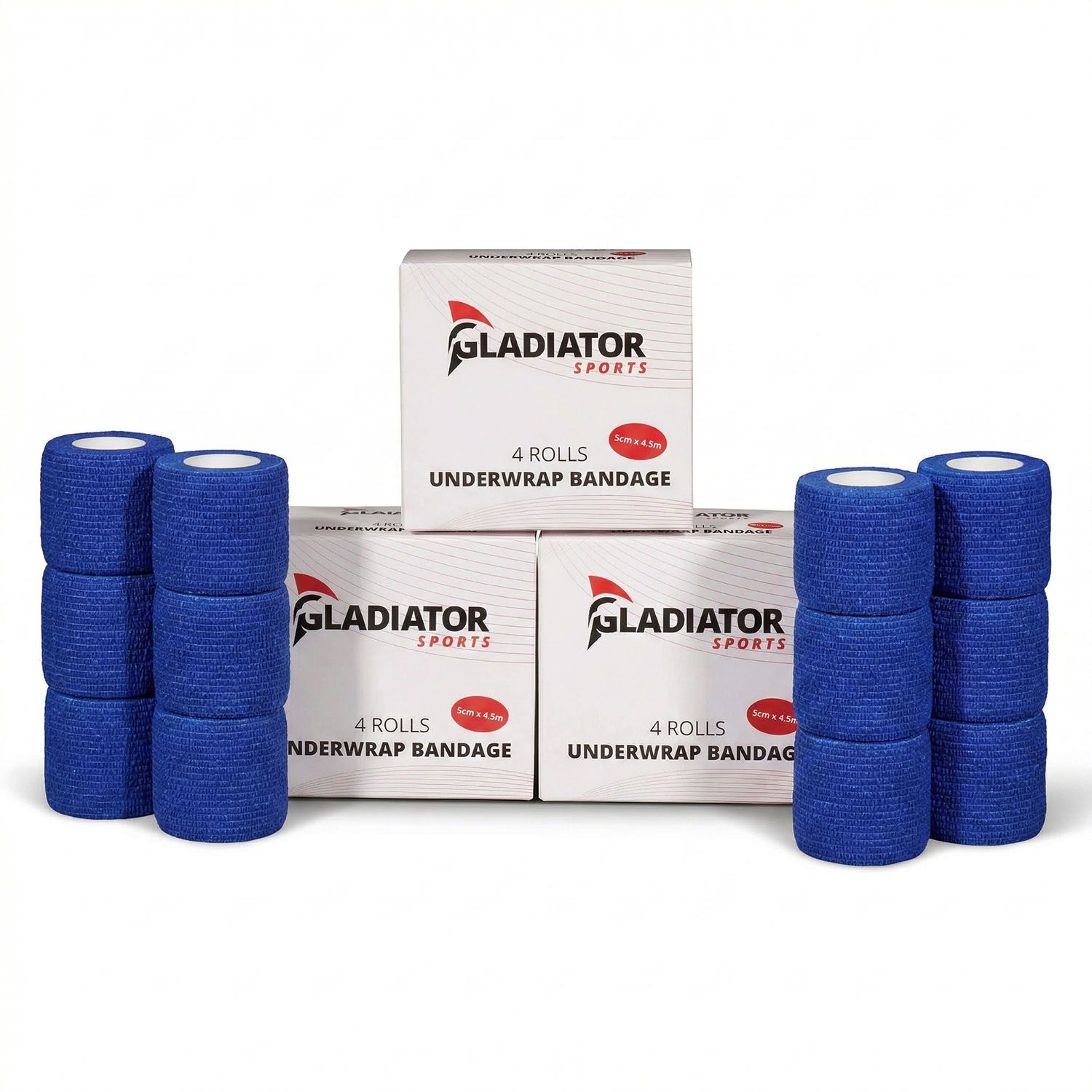 Gladiator Sports Underwrap Bandage - 12 Rolls with packaging dark blue