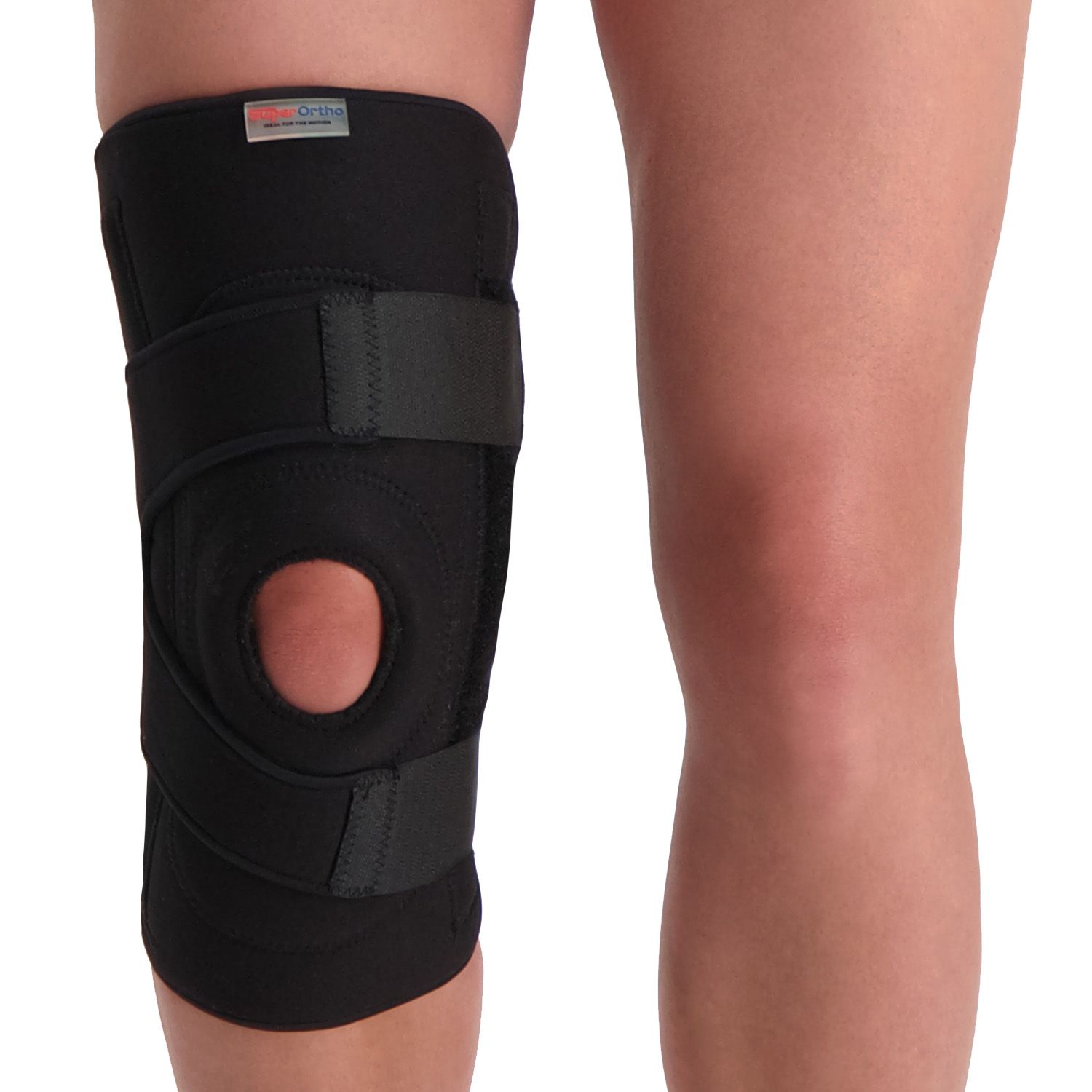 super ortho lightweight knee support with splints front view