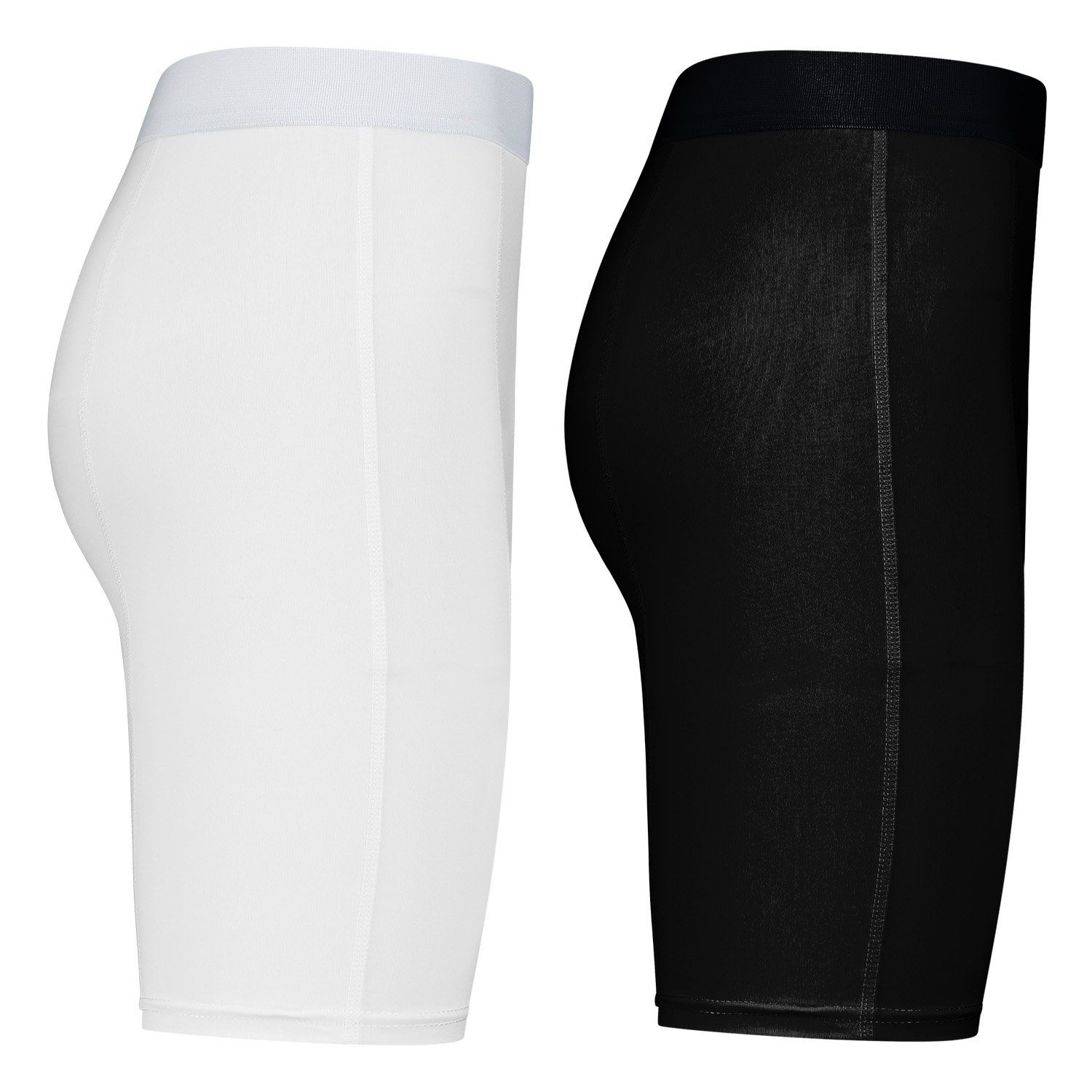 gladiator sports womens compression shorts in black and white side view