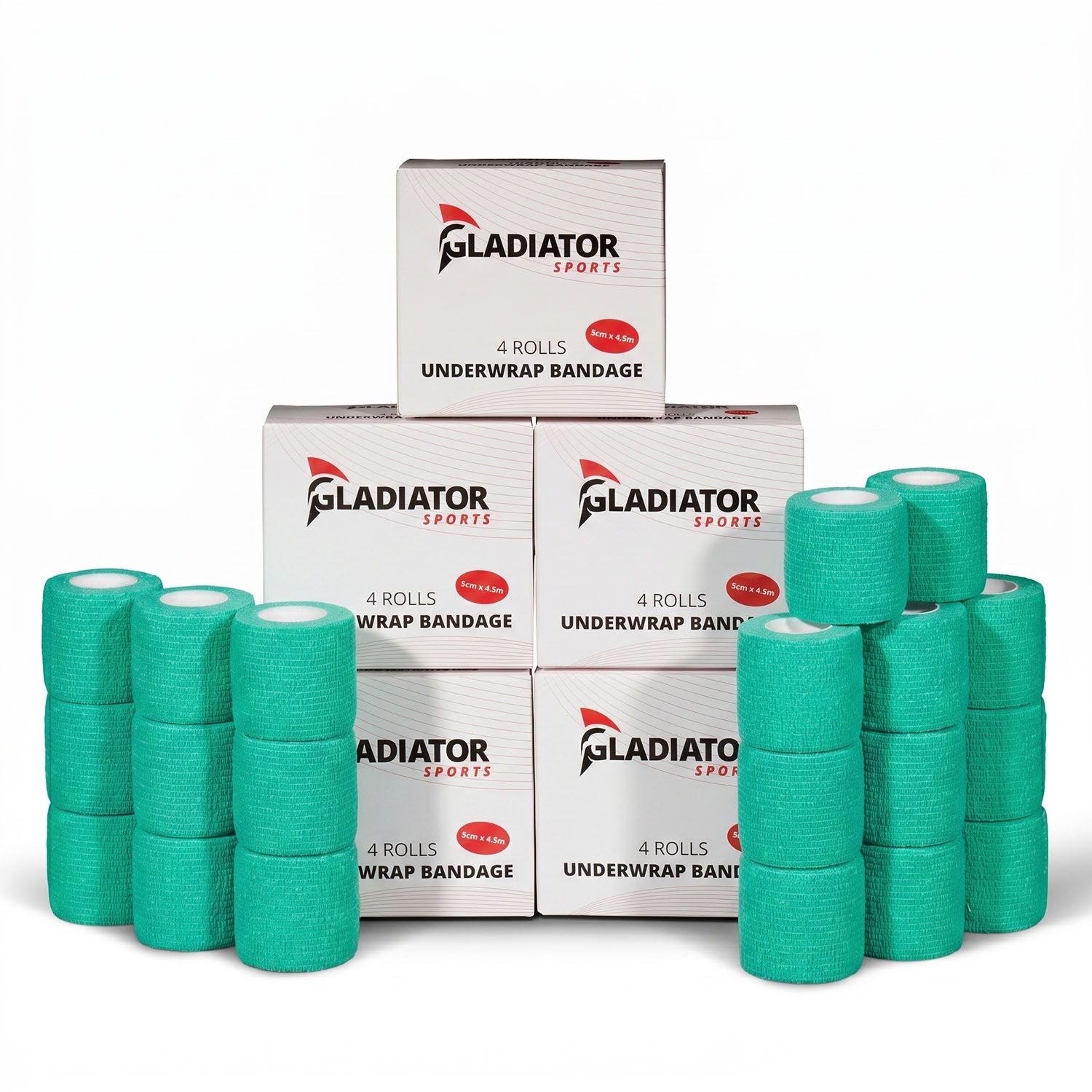 gladiator sports underwrap bandage 20 rolls with box green