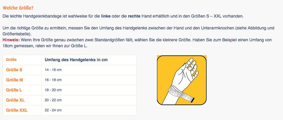 Leichte Handgelenkbandage Anpassung