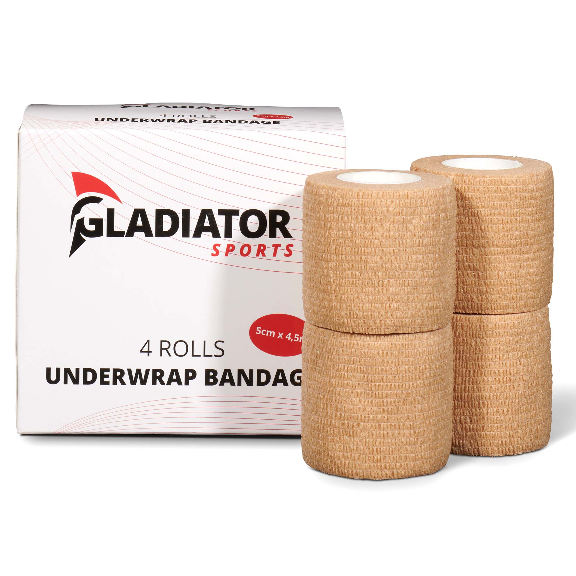 Gladiator Sports underwrap bandage 4 rolls with box beige