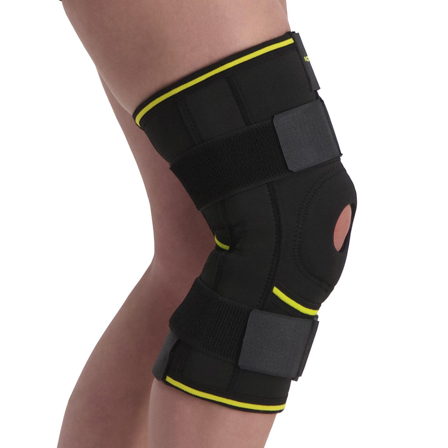 novamed lightweight hinged knee support around right leg