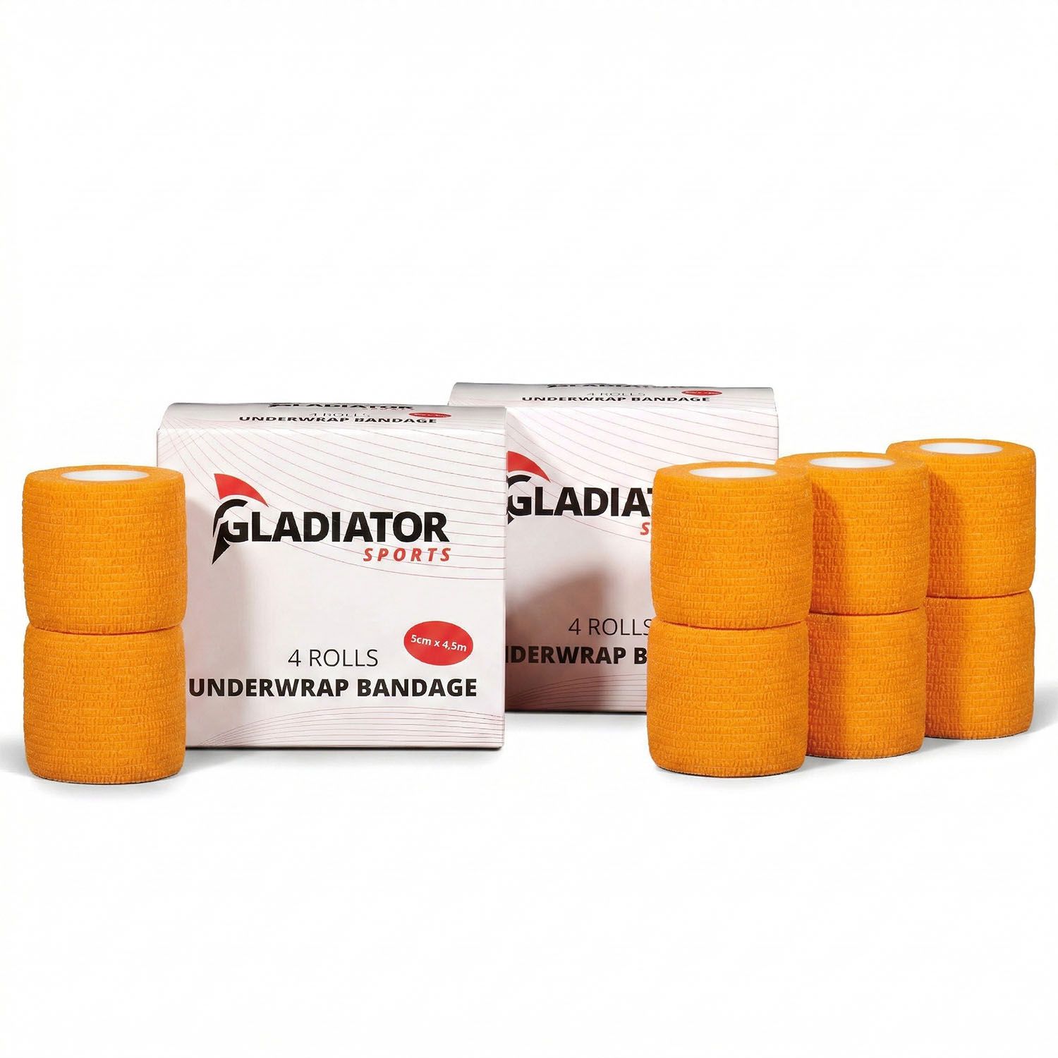 gladiator sports underwrap bandage 8 rolls with box orange
