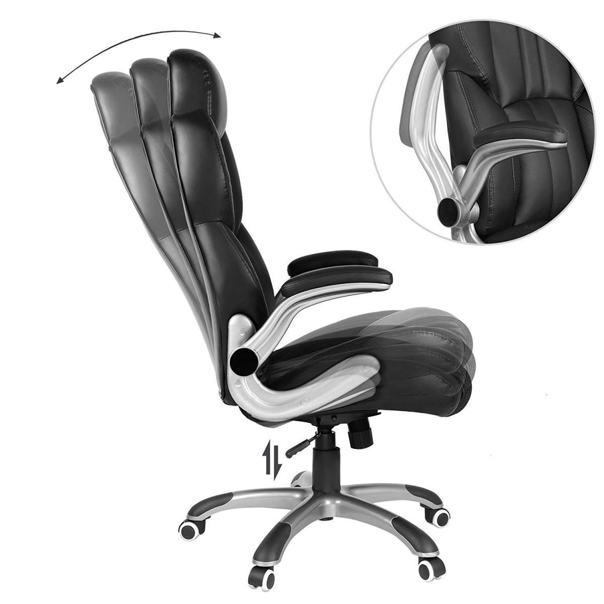 Ergodu Luxury Office Chair with Adjustable Headrest tiltable