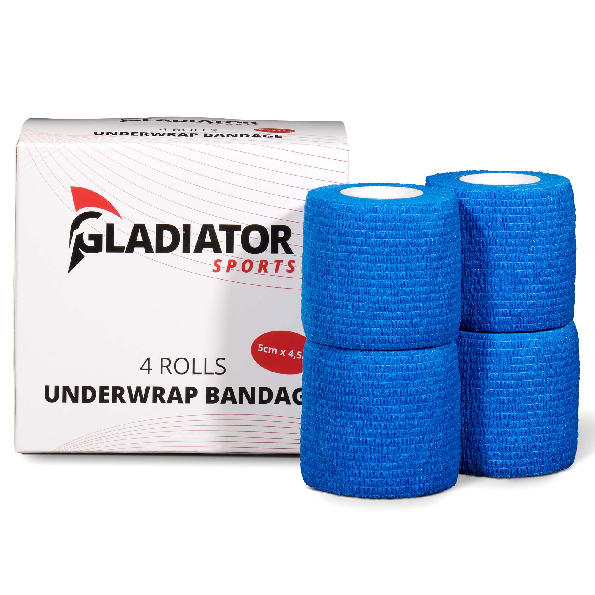 Gladiator Sports underwrap bandage per 4 rolls blue with box