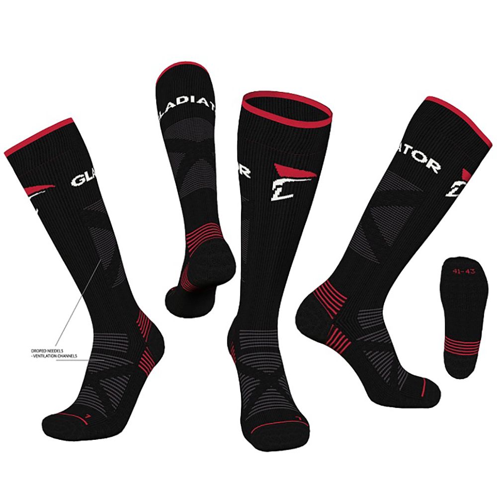 Action photo of the Gladiator Sports Ski Socks in Black