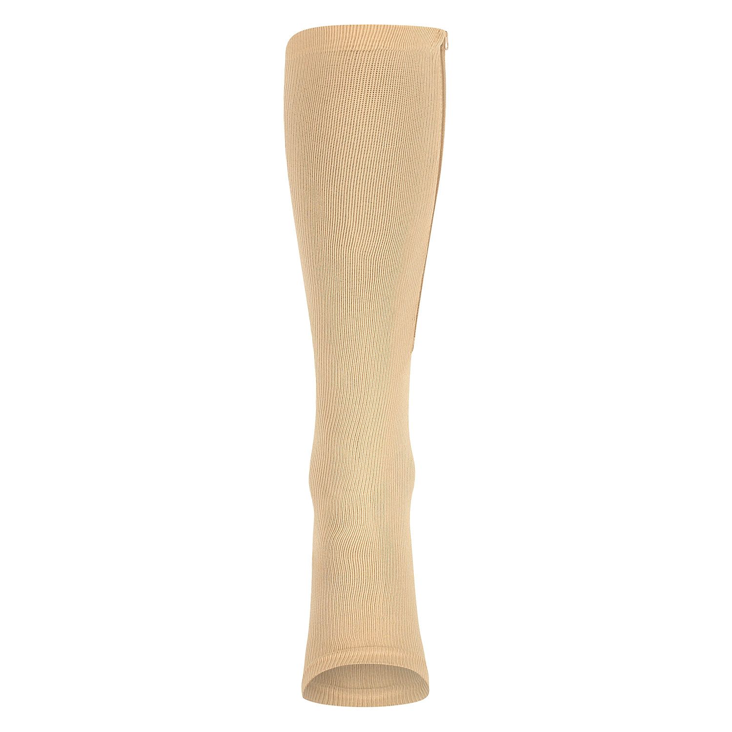 Support Stocking with Zipper - Open Toe - beige back side