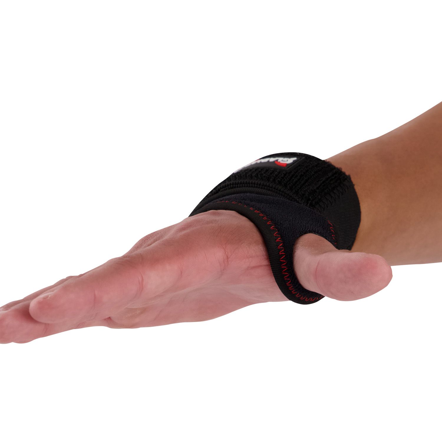 gladiator sports wrist support with thumb opening worn