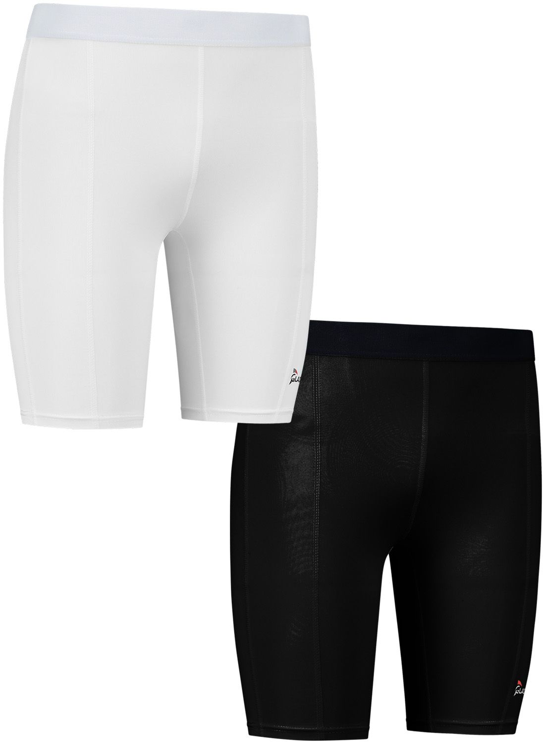 Front view of the Gladiator Sports Women's Compression Shorts in Black and White