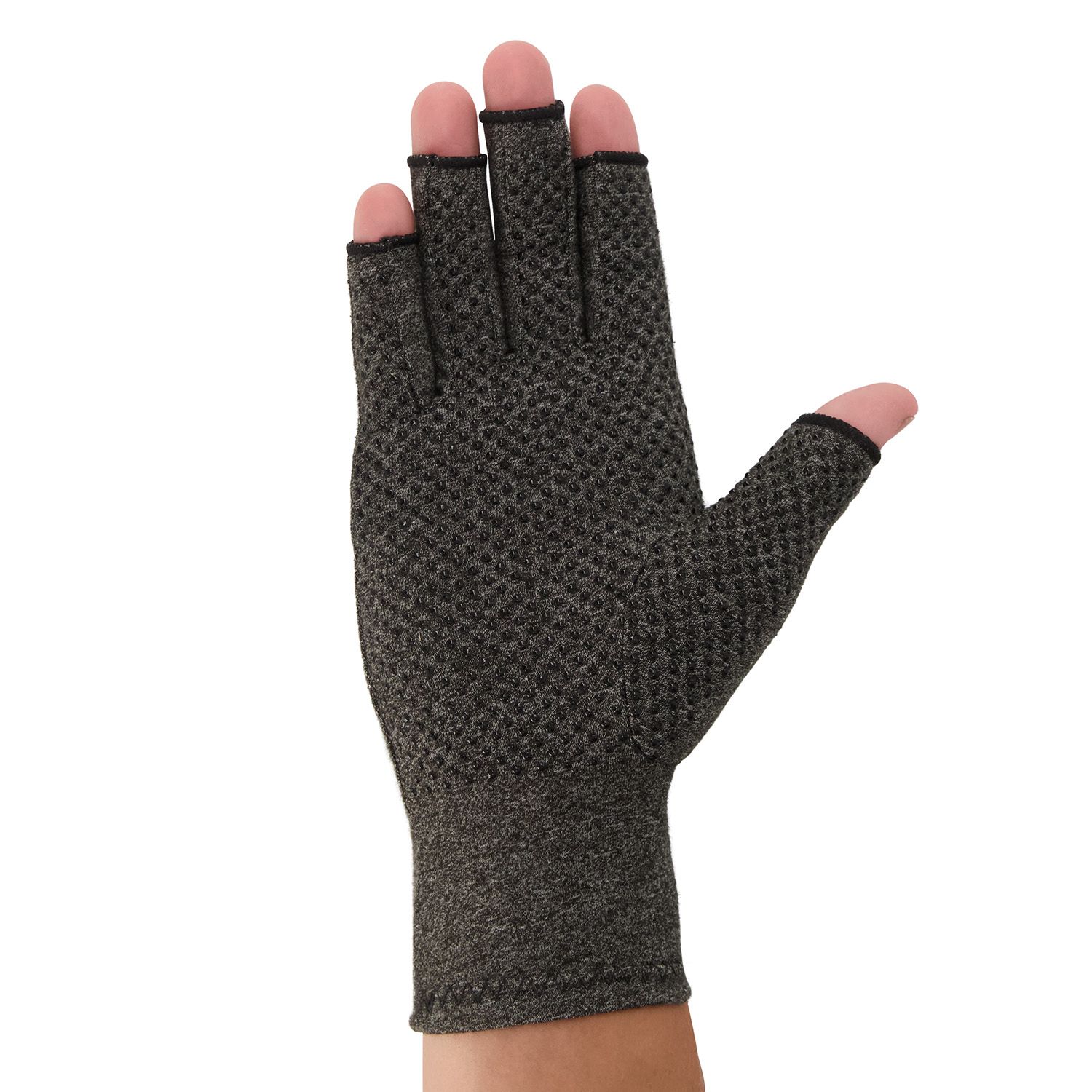 Dunimed Osteoarthritis / Rheumatoid Arthritis Gloves with Anti-slip Layer in Grey pictured from above