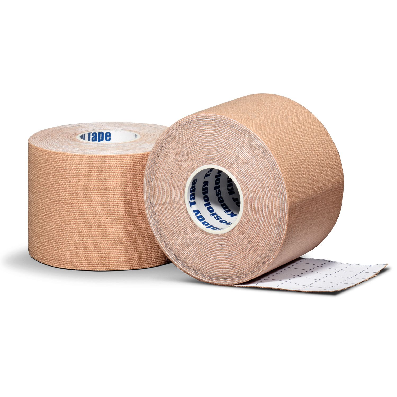 Kinesiology tape per roll beige front and back view