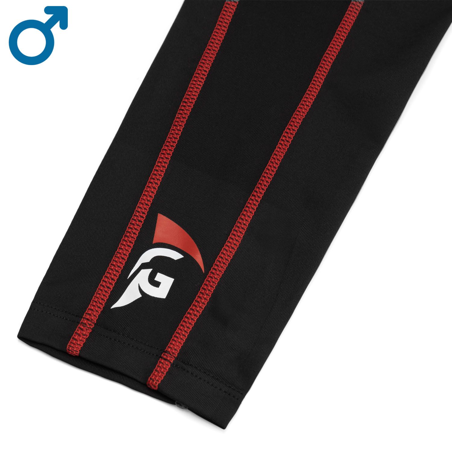 Foot opening and logo of the Gladiator Sports Compression Tights Long for Men