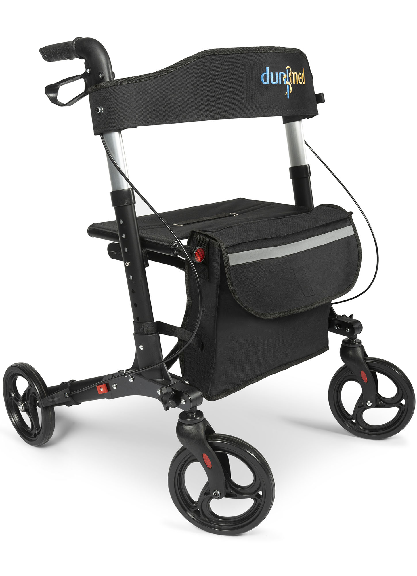 Schrägansicht des Dunimed Premium Leichtgewicht Rollator