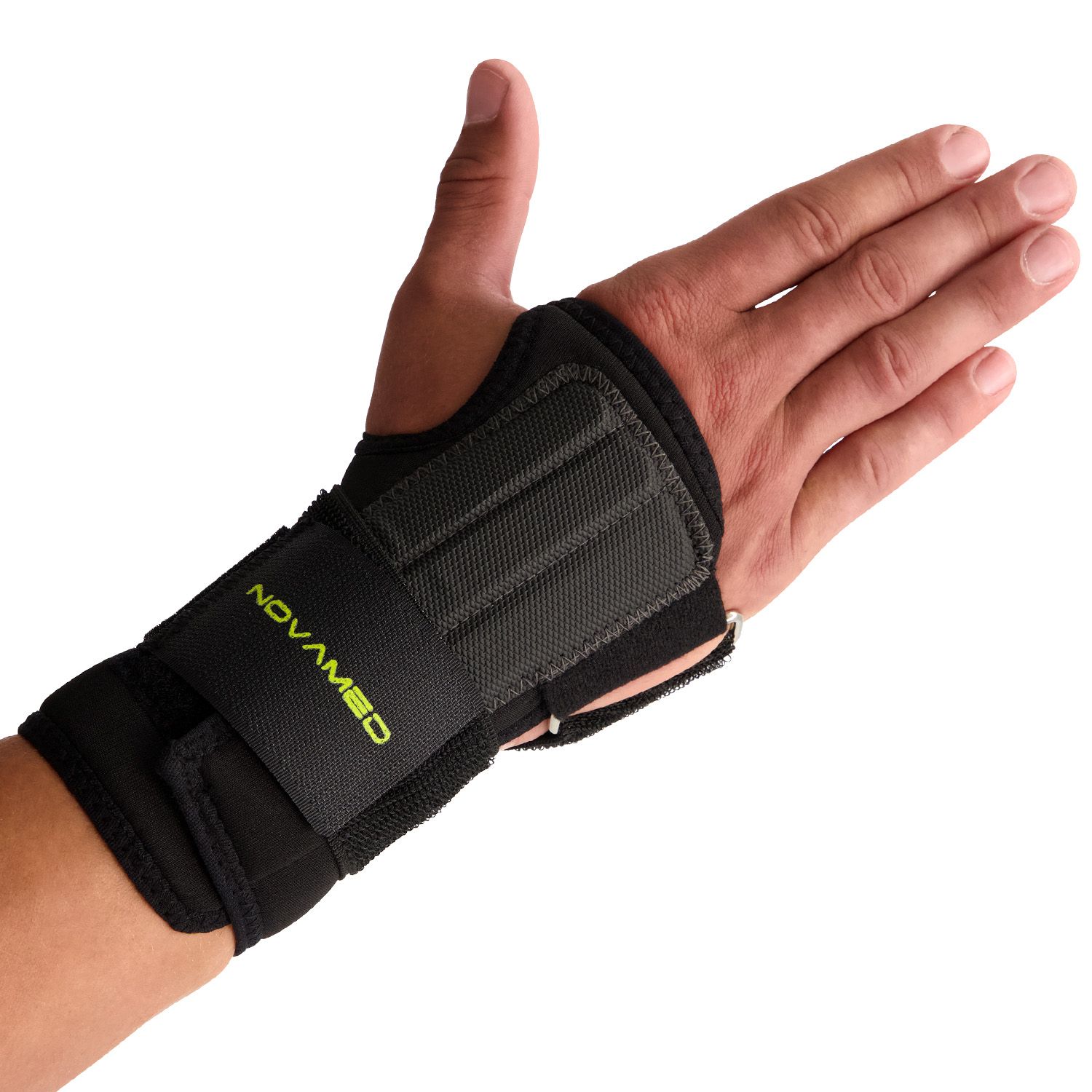 Novamed leichte Handgelenkbandage schwarz Draufsicht