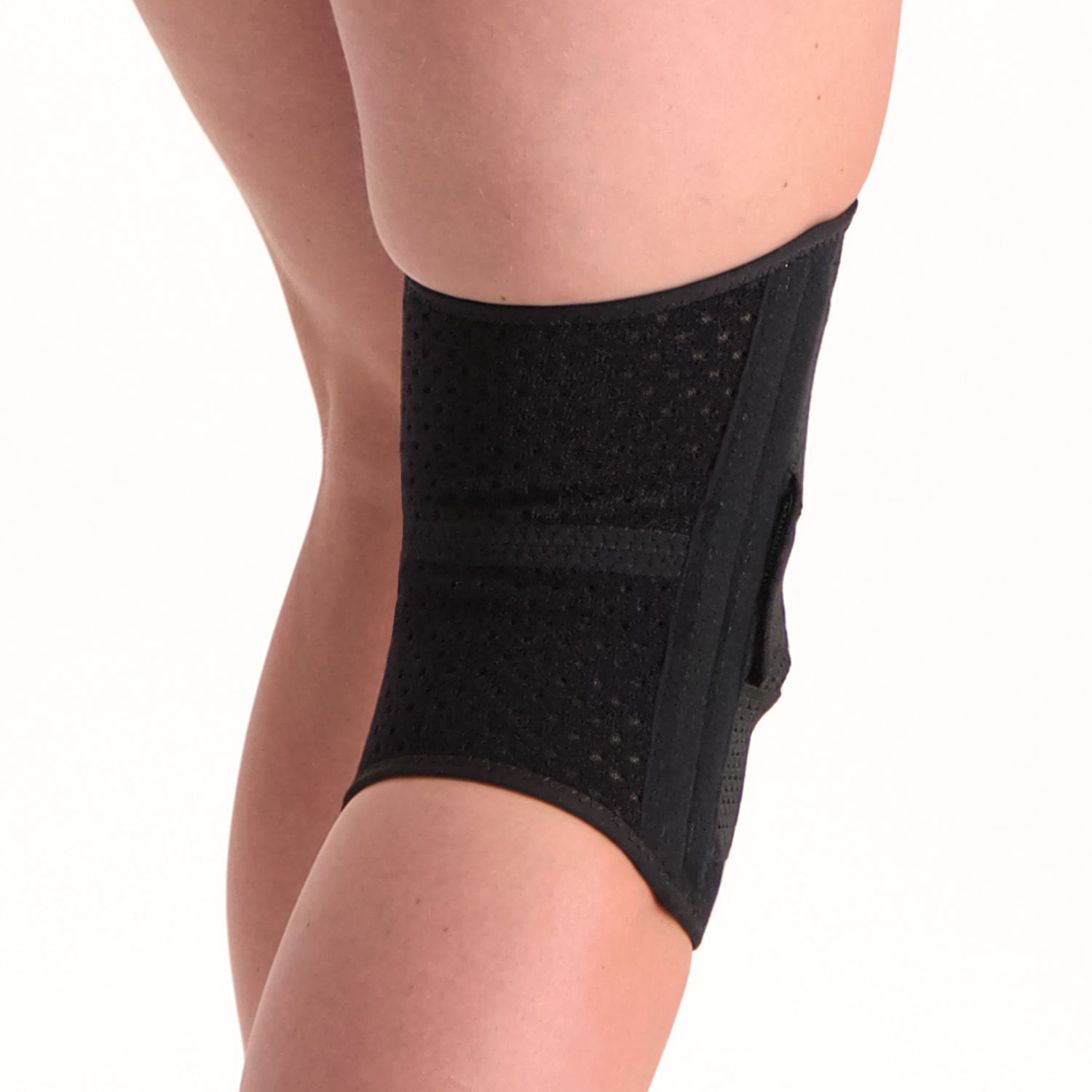 Dunimed Wickelkniebandage mit Federstahlstreben Rückansicht