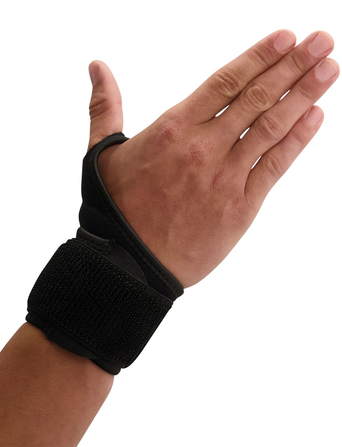 Model wearing the Dunimed Wrist Support around right hand