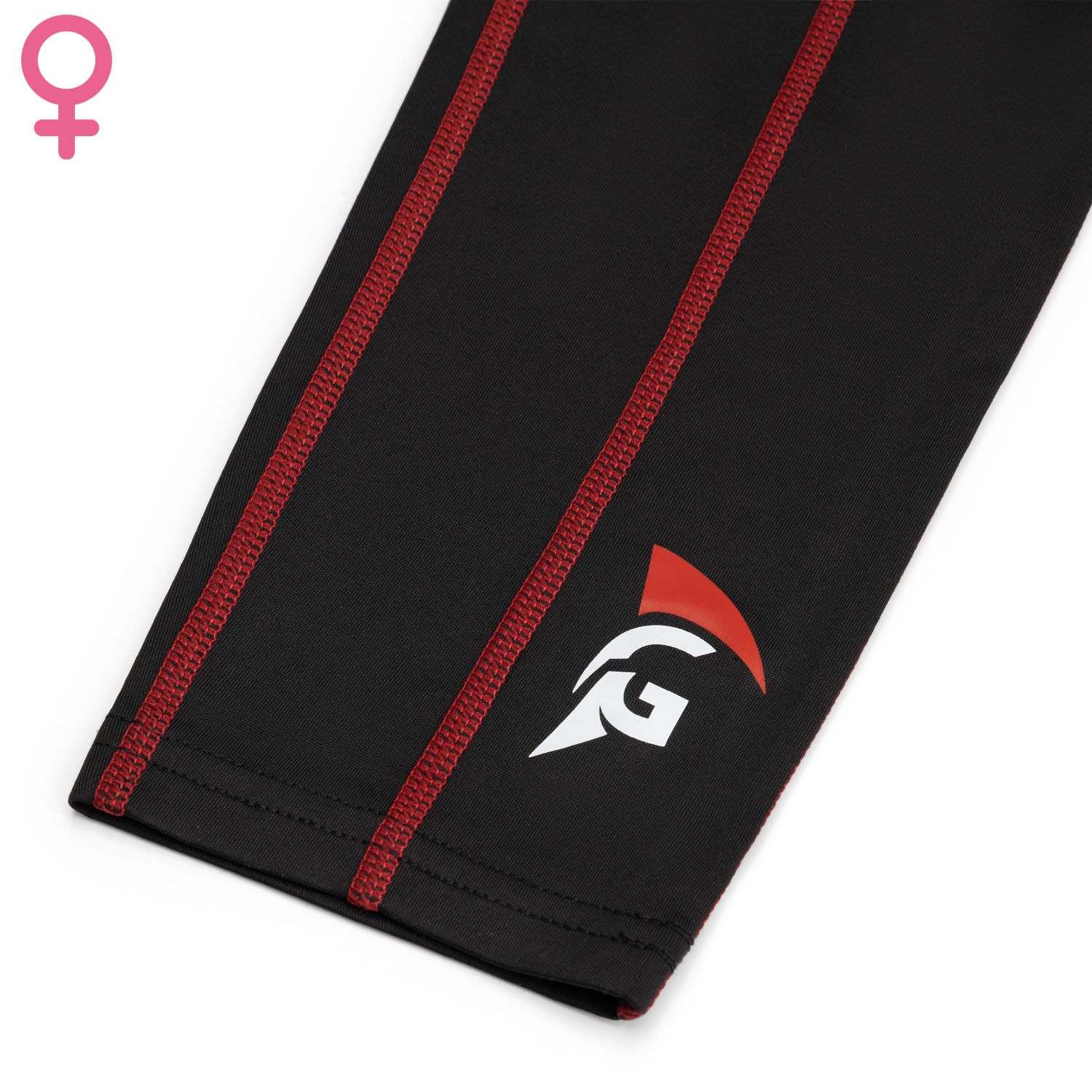 Foot opening and logo of the Gladiator Sports Compression Tights Long for women