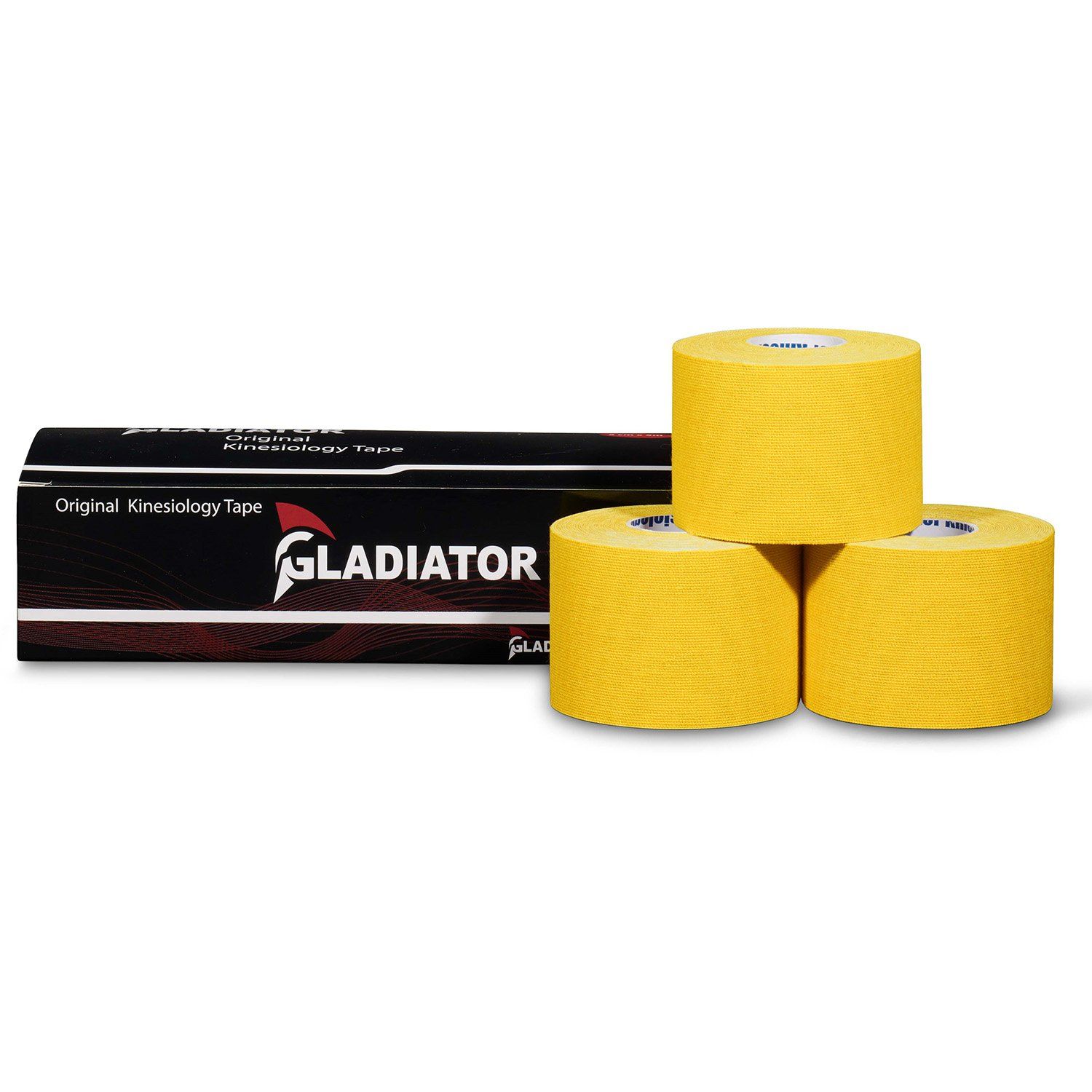 gladiator sports kinesiology tape three rolls yellow
