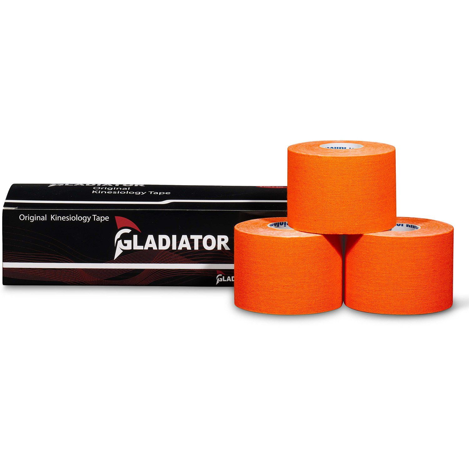 gladiator sports kinesiology tape three rolls orange