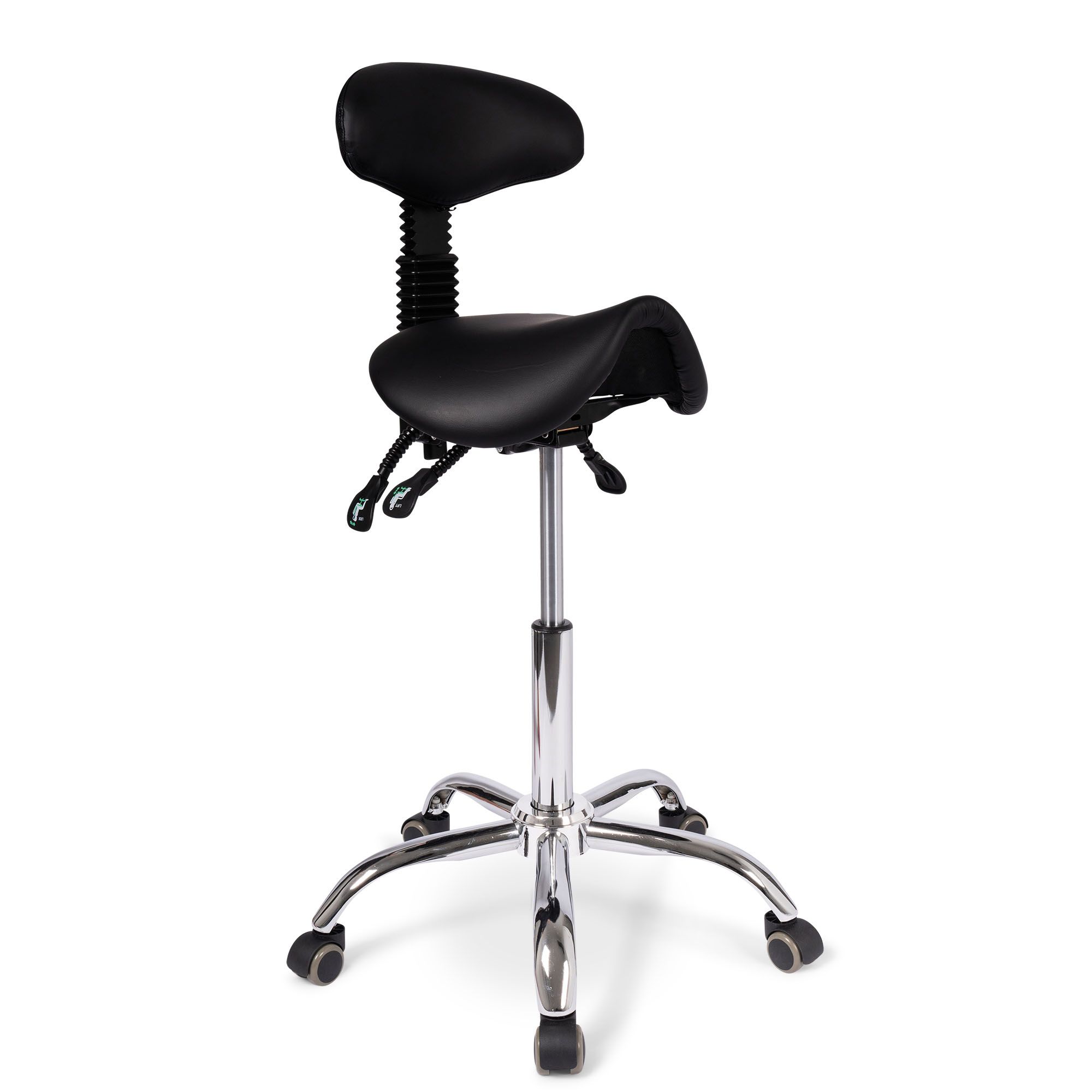 Dunimed Ergonomischer Sattelhocker mit Rückenlehne und kippbarem Sitz