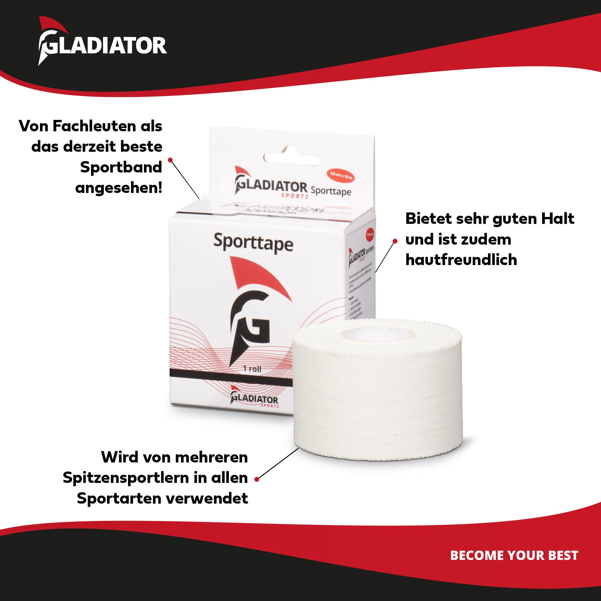 Gladiator Sports Sporttape (pro Rolle) Produktspezifikationen