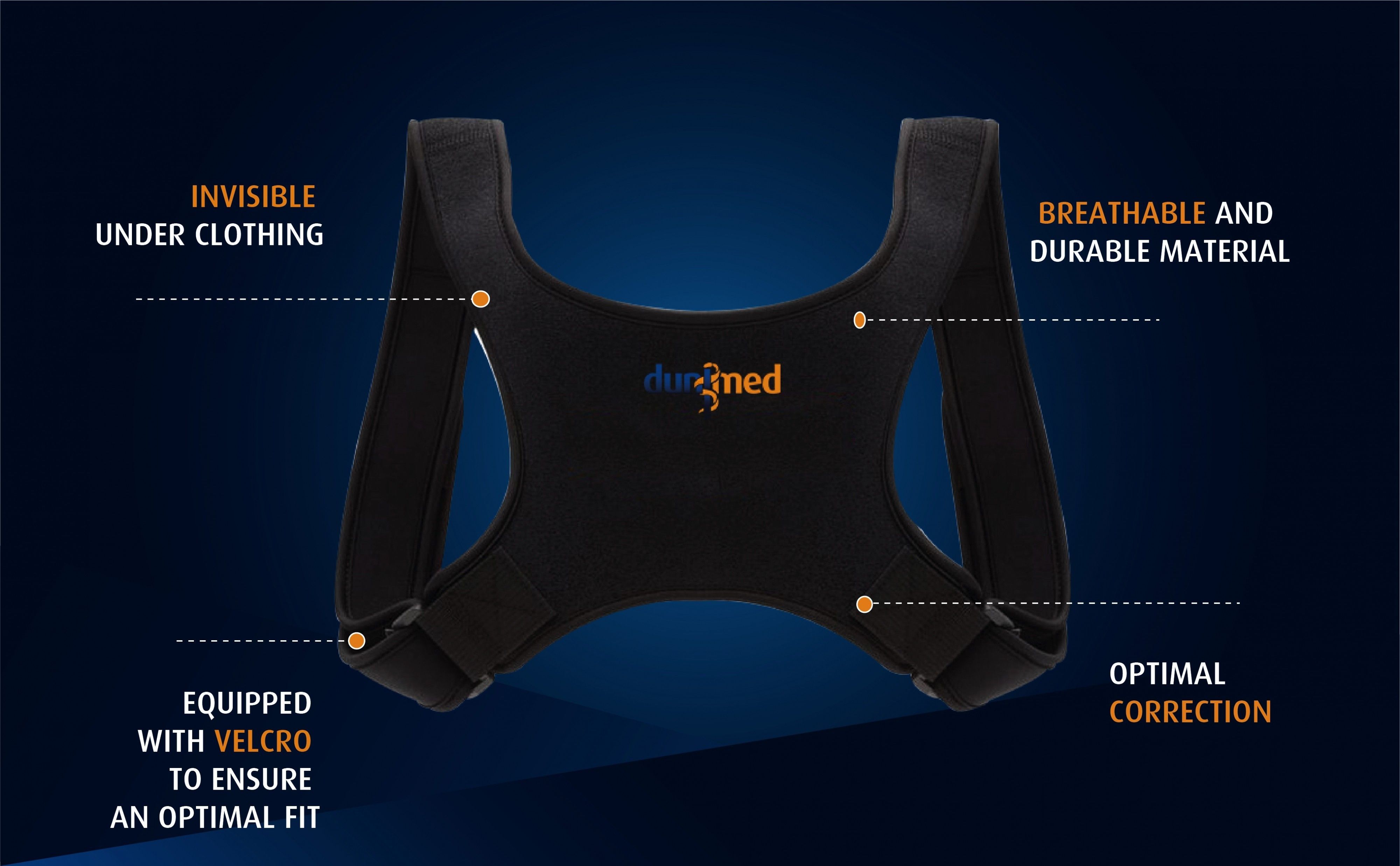 Product features of the Dunimed Ventilating Posture Corrector