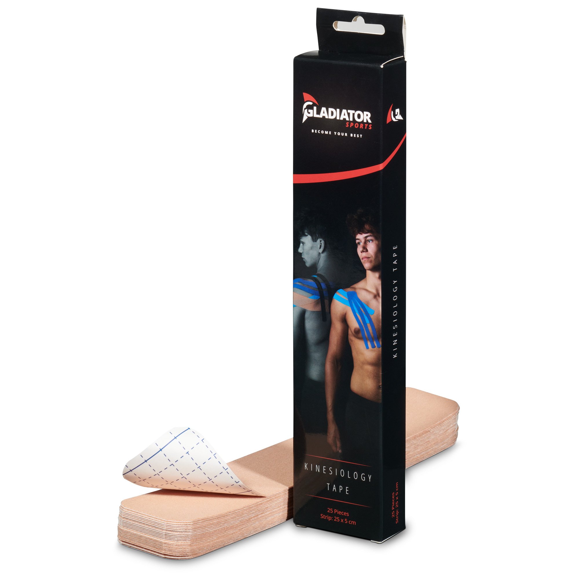 Gladiator Sports Kinesiotape Streifen Beige mit Verpackung