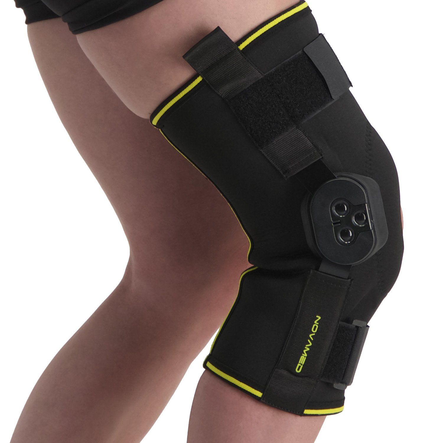 Novamed kniebandage mit einstellbaren Gelenken Seitenansicht