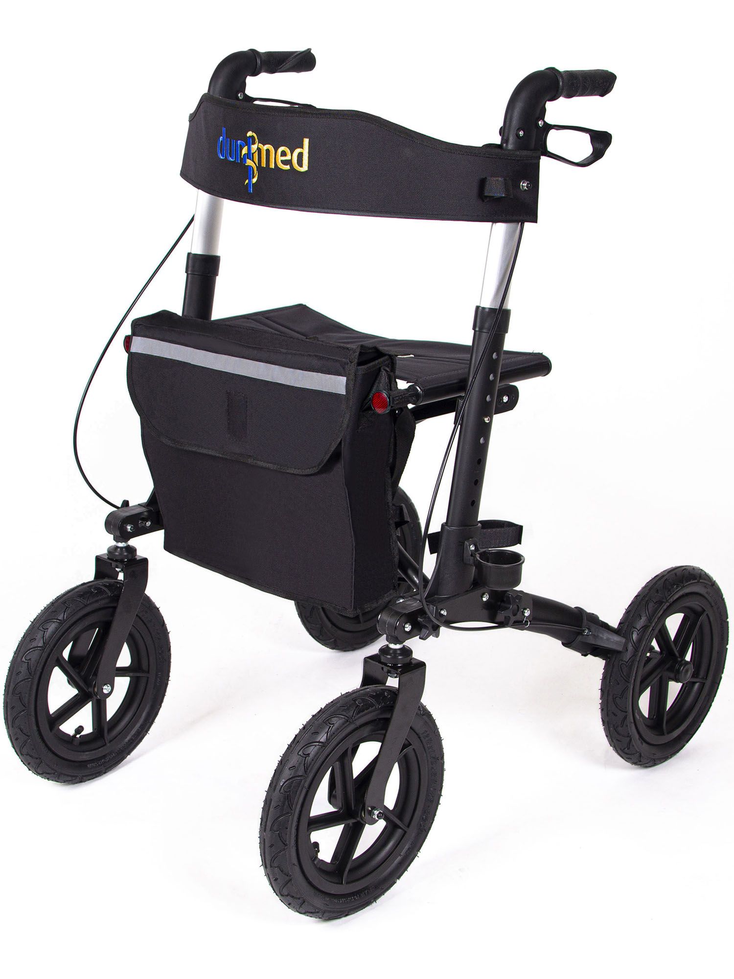Dunimed Outdoor Rollator mit großen Luftreifen Seitenansicht