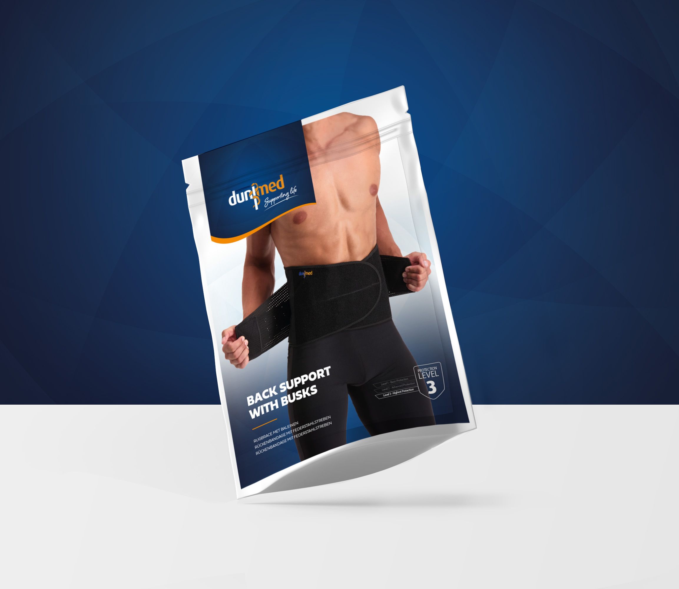 Packaging of the Dunimed Back Support - with Busks