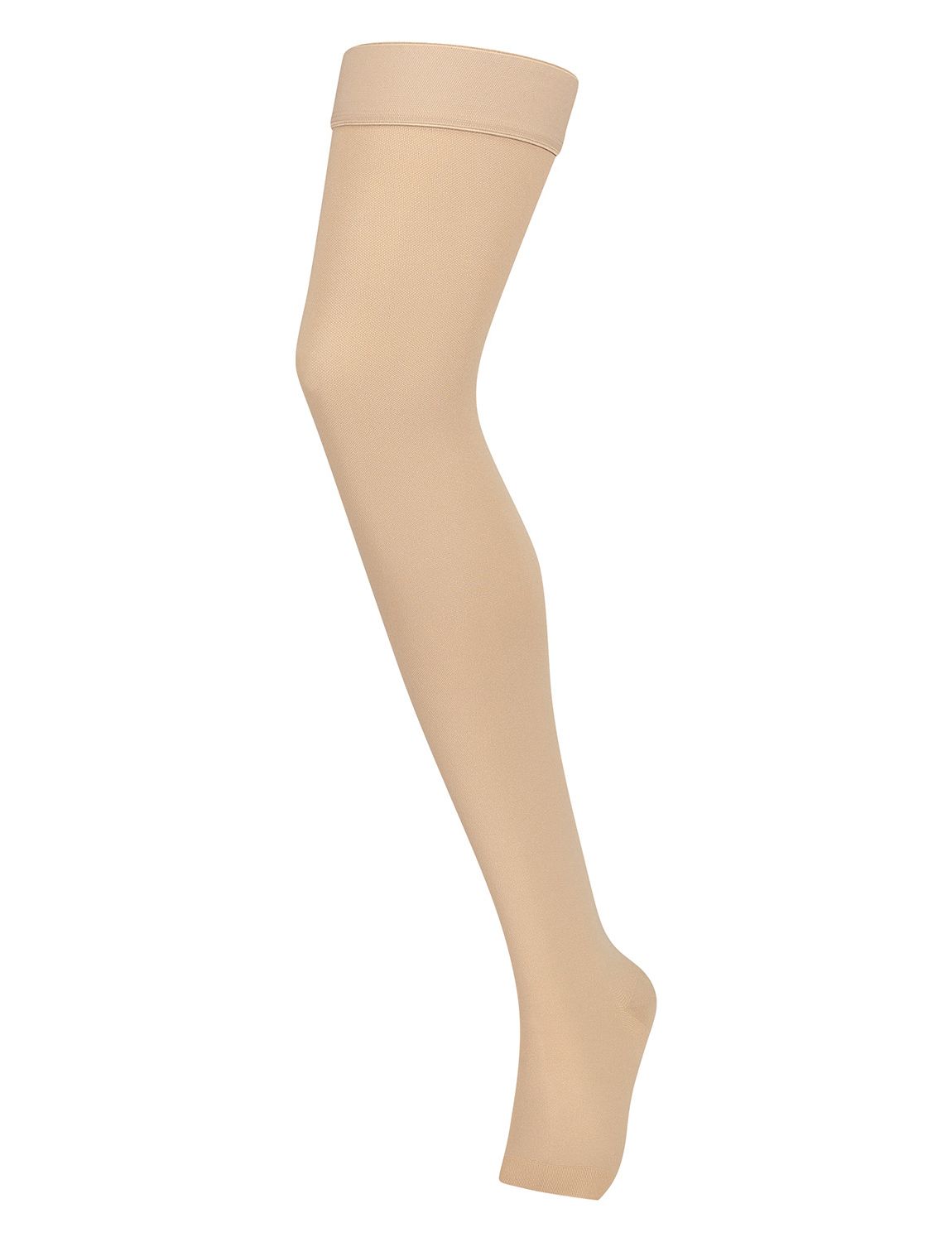 Side view of the Dunimed Premium Comfort Compression Stockings Groin Length - Open Toe unworn