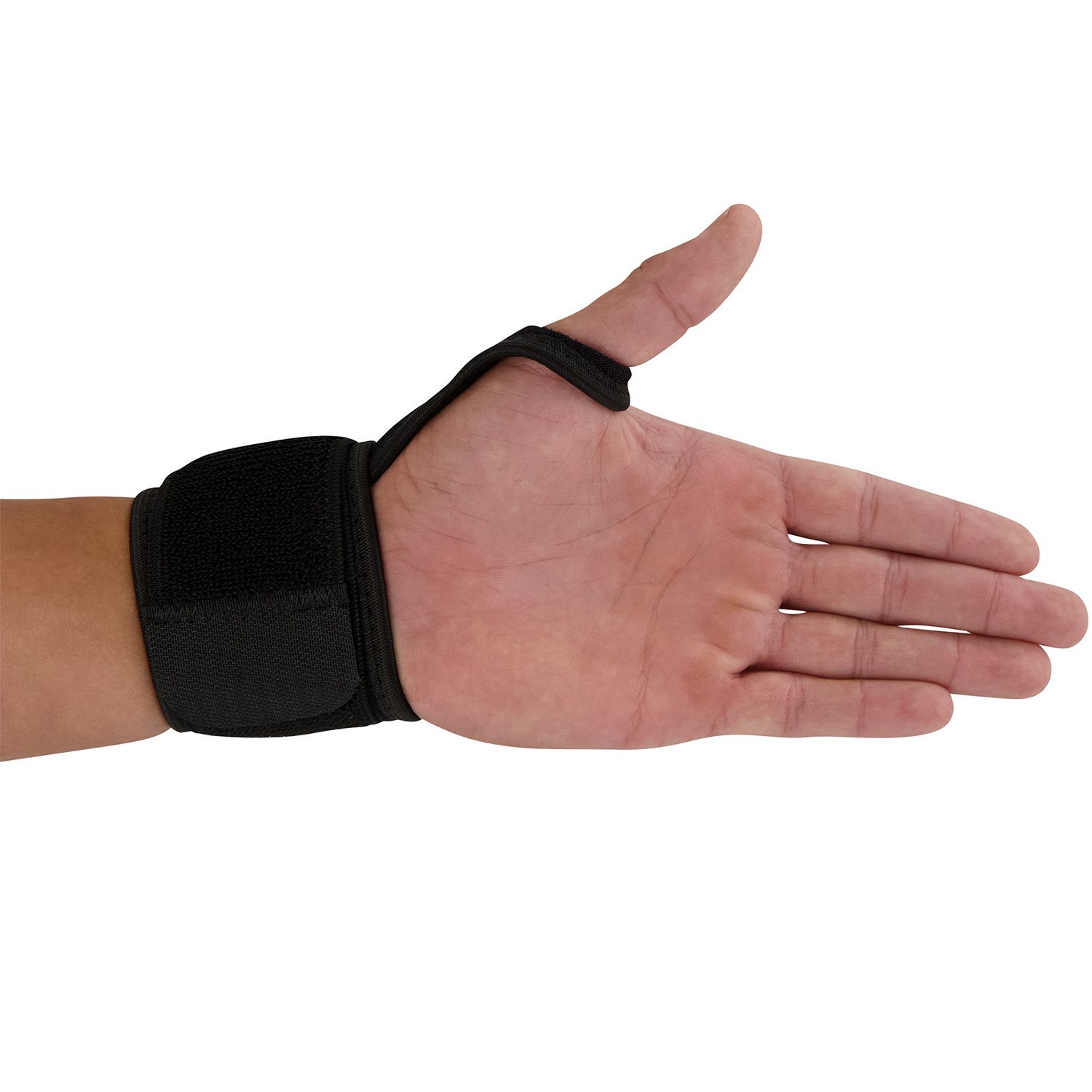 Model wearing the Dunimed Wrist Support around left hand