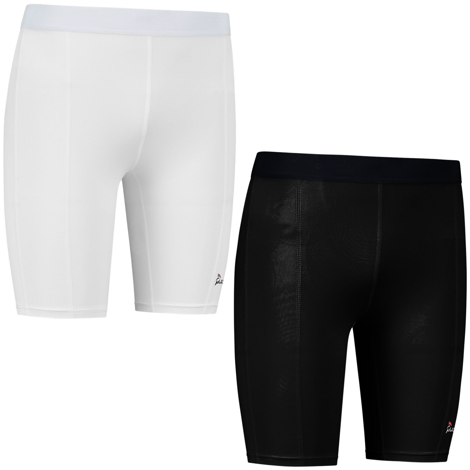 Gladiator Sports Kompressionsshorts Damen schwarz und weiß Schrägansicht