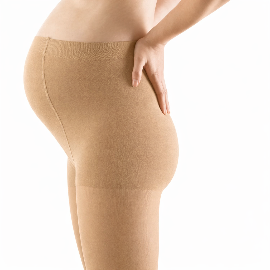 Bauerfeind VenoTrain Kompressionsstrumpfhose für die Schwangerschaft beige