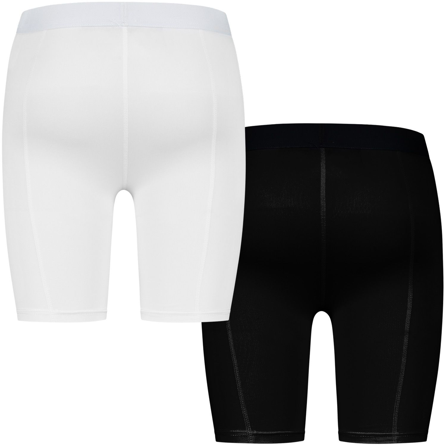 Back view of the Gladiator Sports Women's Compression Shorts in Black and White