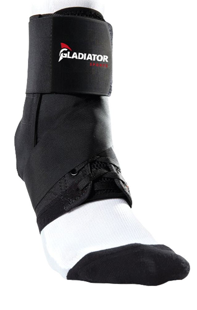Front view of the Gladiator Sports Lightweight Ankle Support with Straps