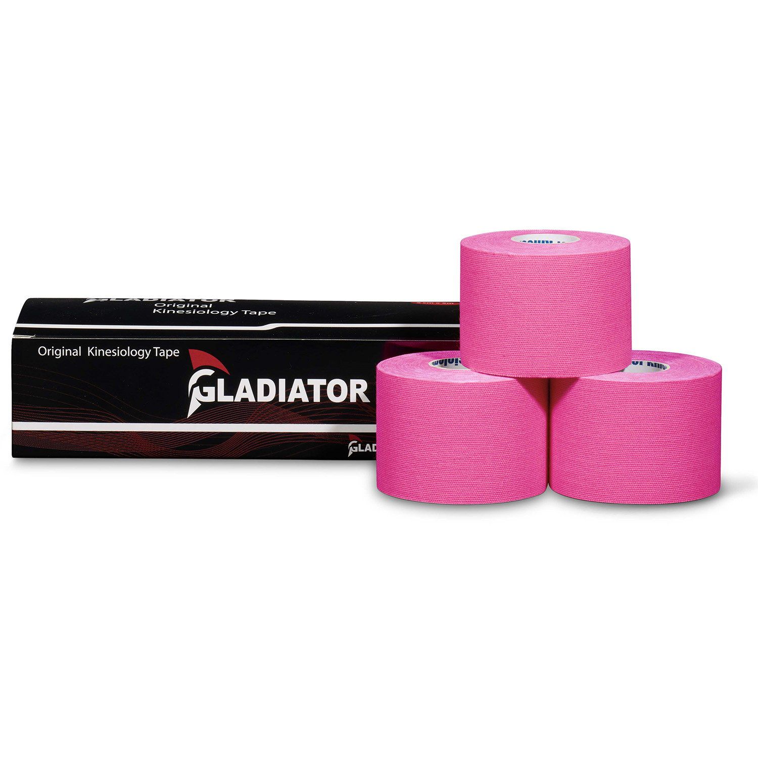 gladiator sports kinesiology tape three rolls pink