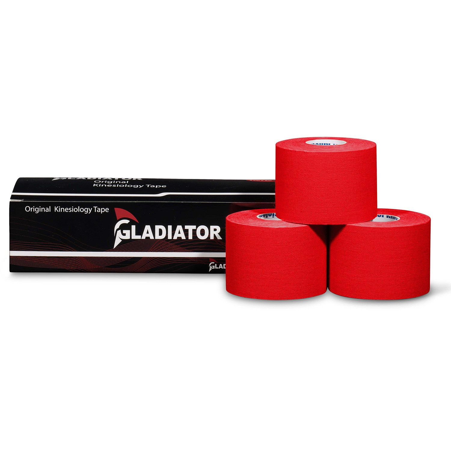 gladiator sports kinesiology tape three rolls red