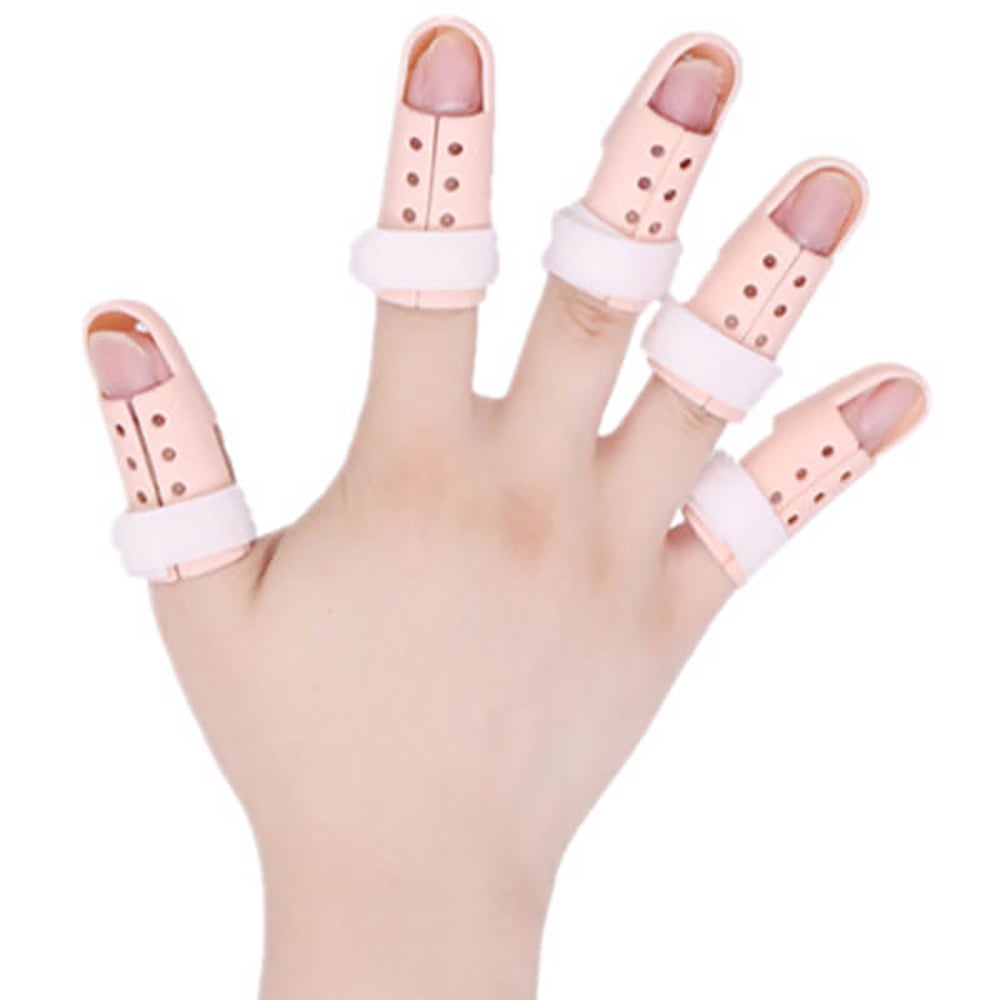 Dunimed Mallet Fingerschiene getragen um jeden Finger