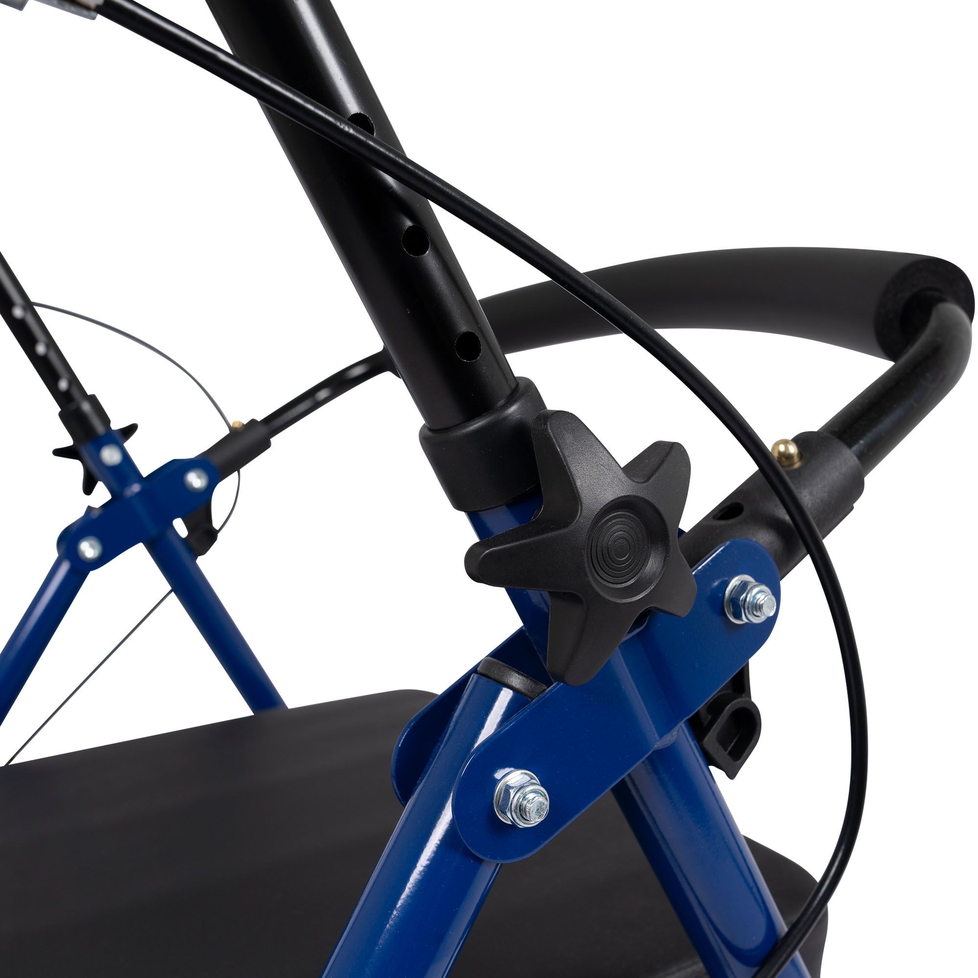 Frame and screws of the Dunimed Lightweight Rollator (Foldable) - Blue