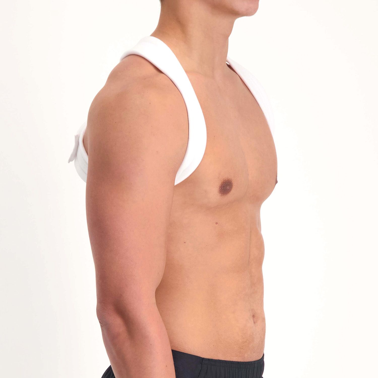 Right side view of model wearing the Super Ortho Posture Corrector / Clavicle Brace / Back Straightener