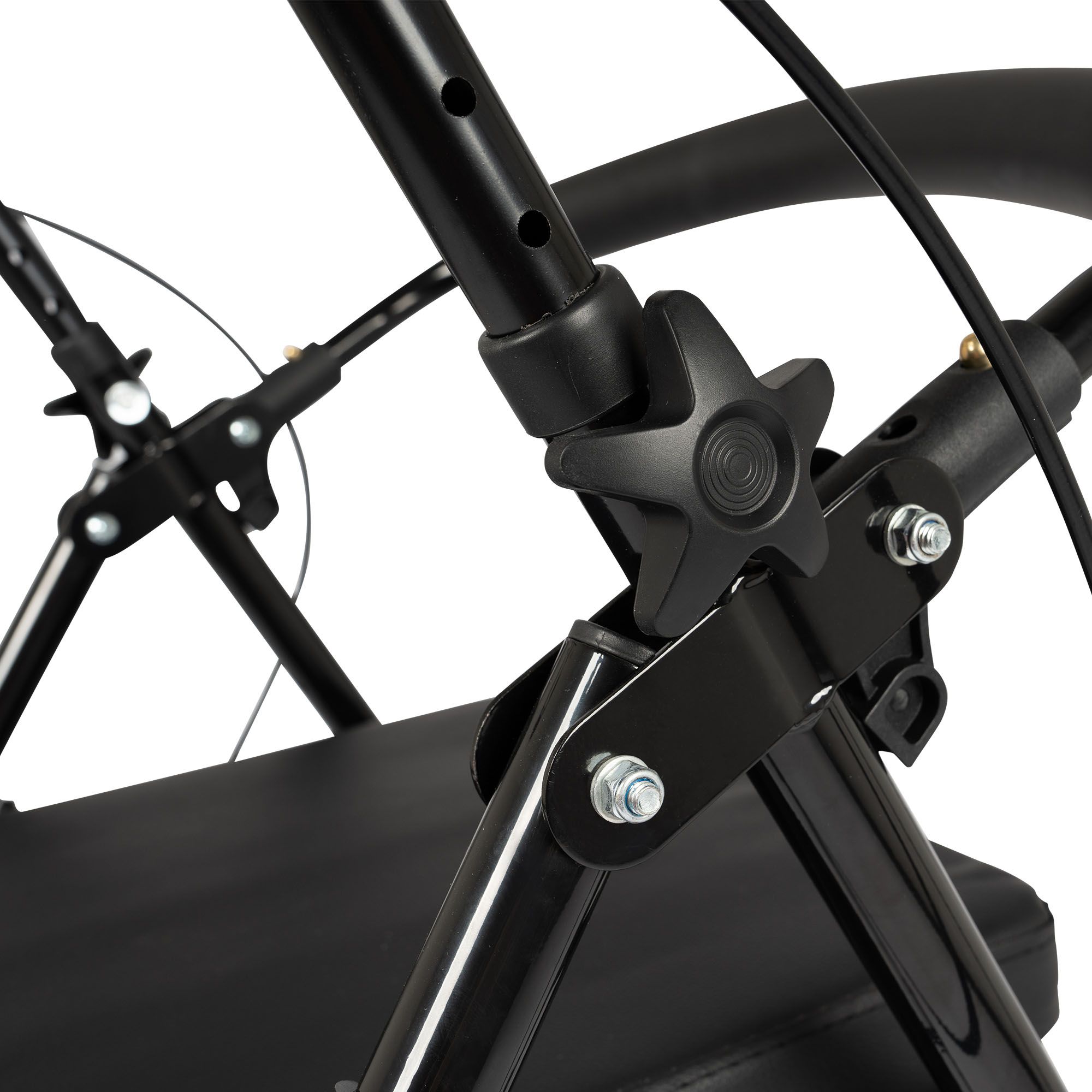 Frame and screws of the Dunimed Lightweight Rollator (Foldable) - Black