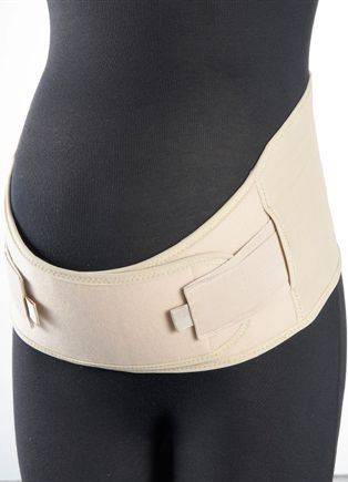 Front view of Super Ortho Pregnancy Support Belt - Pelvic Brace around a mannequin