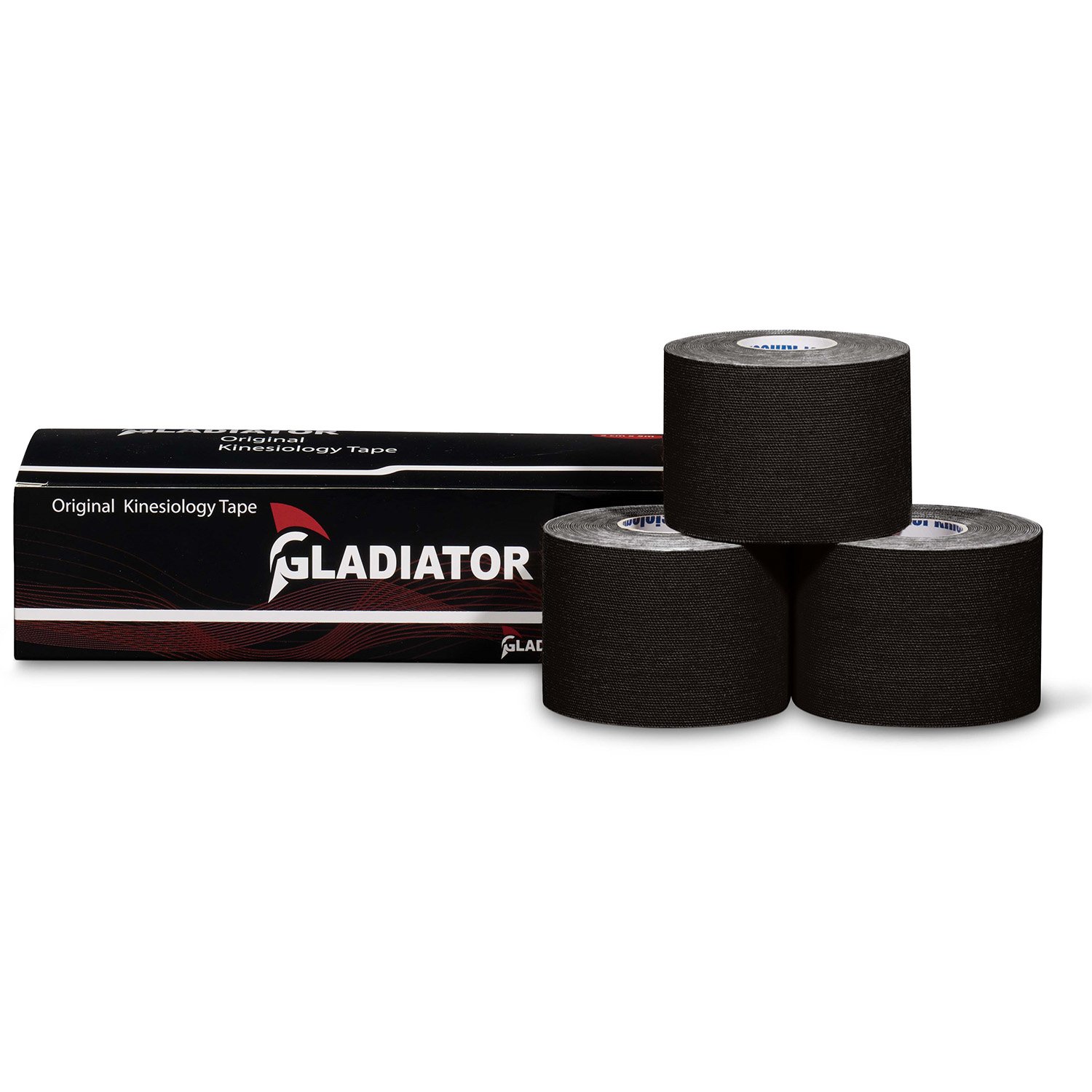 gladiator sports kinesiology tape three rolls black