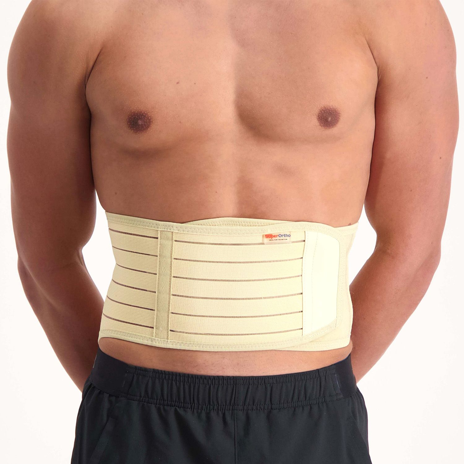 Front view of model wearing the Super Ortho Ceramic Magnetic - Magnetic Back Support