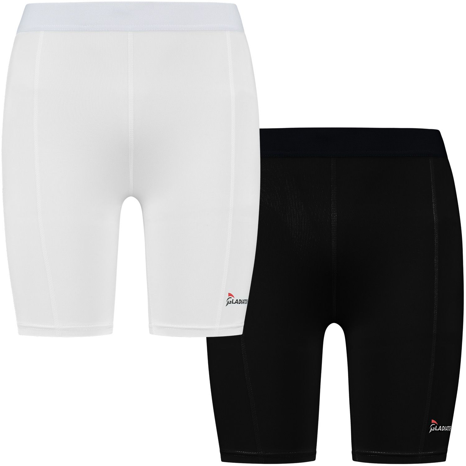 Gladiator Sports Kompressionsshorts Damen schwarz und weiß Vorderansicht