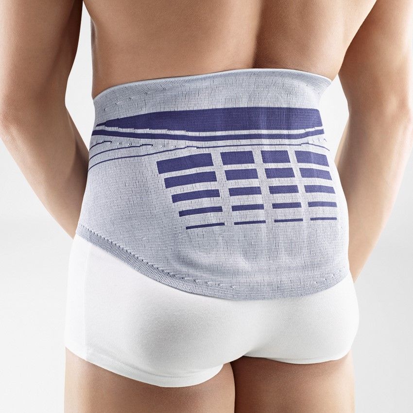 Bauerfeind LumboLoc Back Support worn by model pictured from the back