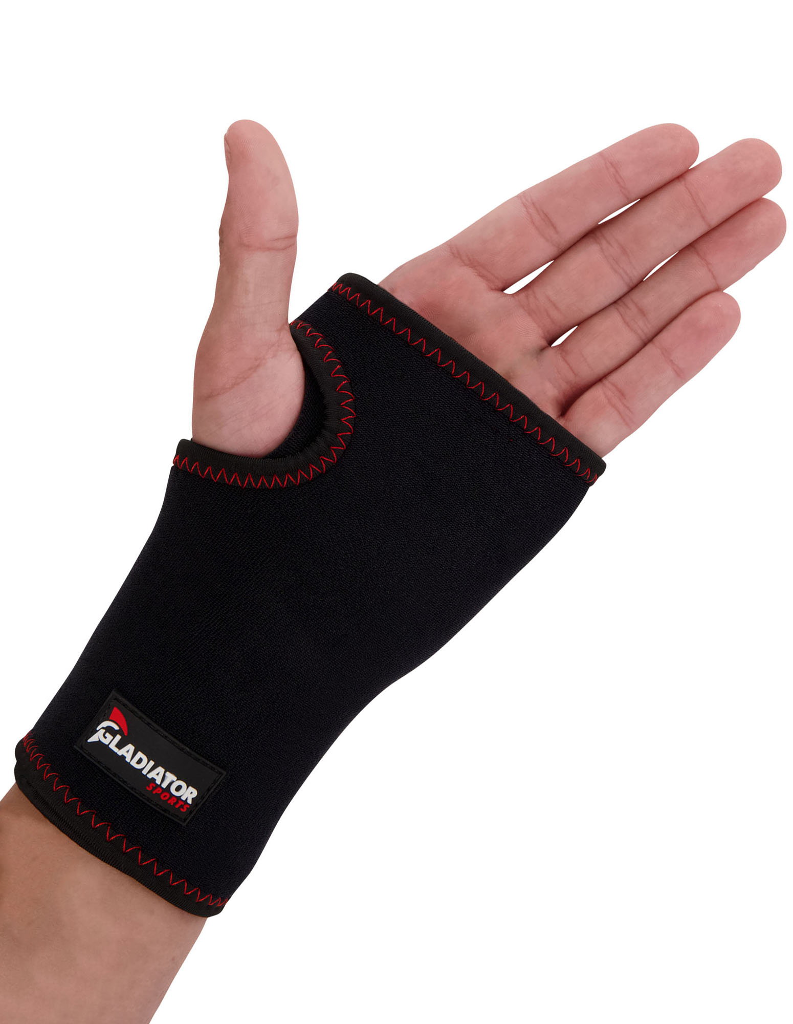 Gladiator Sports Handgelenkbandage (Karpaltunnel) am linken Handgelenk getragen