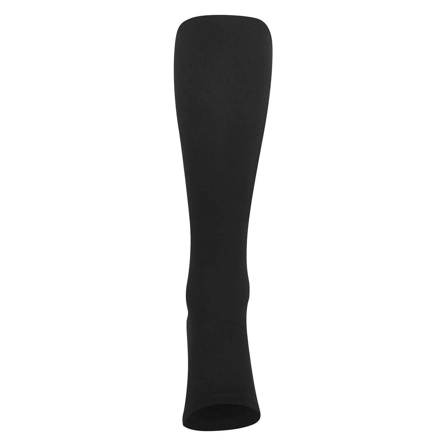 Front view of the Support Stockings with Zipper - Open Toe - Black